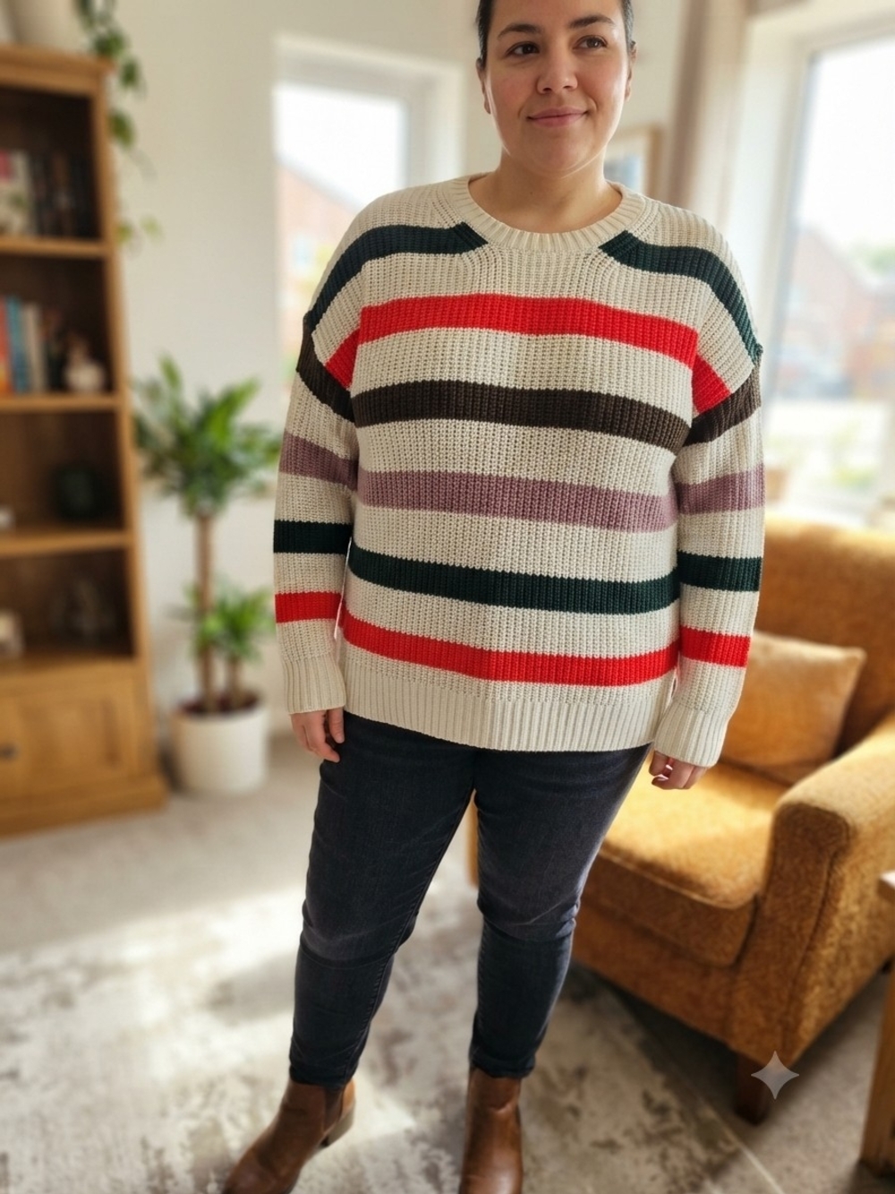 SO Relaxed Fit Striped Knit Pullover